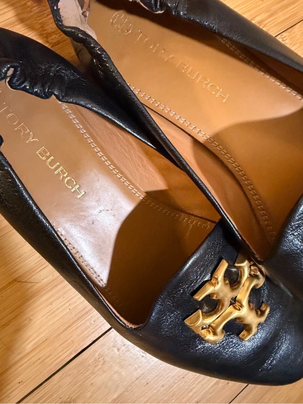 Tory Burch Eleanor Smoking Flat Loafer Black Size 9 - Picture 7 of 14